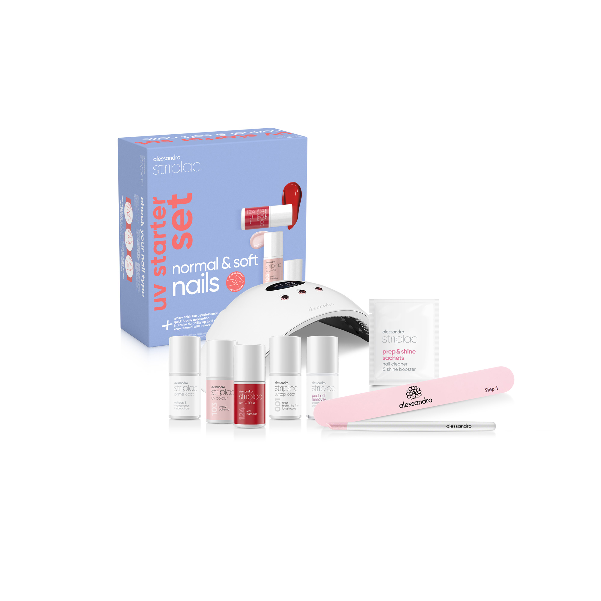 Striplac Uv Starter Set Normal & Soft Nails - 2 Colours Striplac Uv Starter Set Normal & Soft Nails - 2 Colours