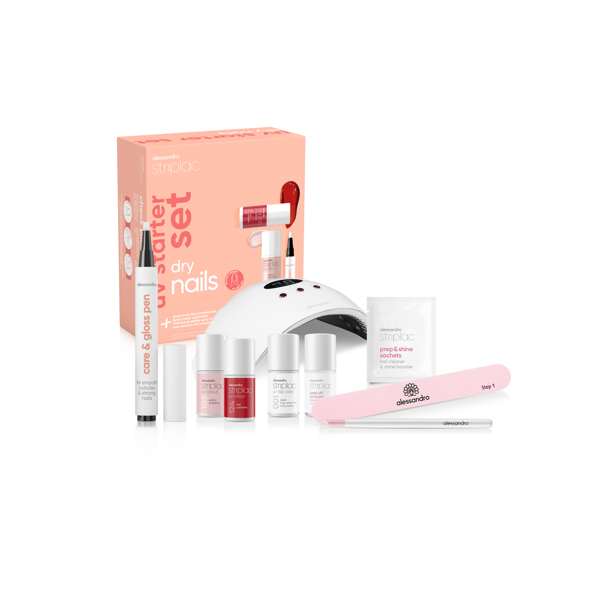 Striplac Uv Starter Set Dry Nails - 2 Colours Striplac Uv Starter Set Dry Nails - 2 Colours