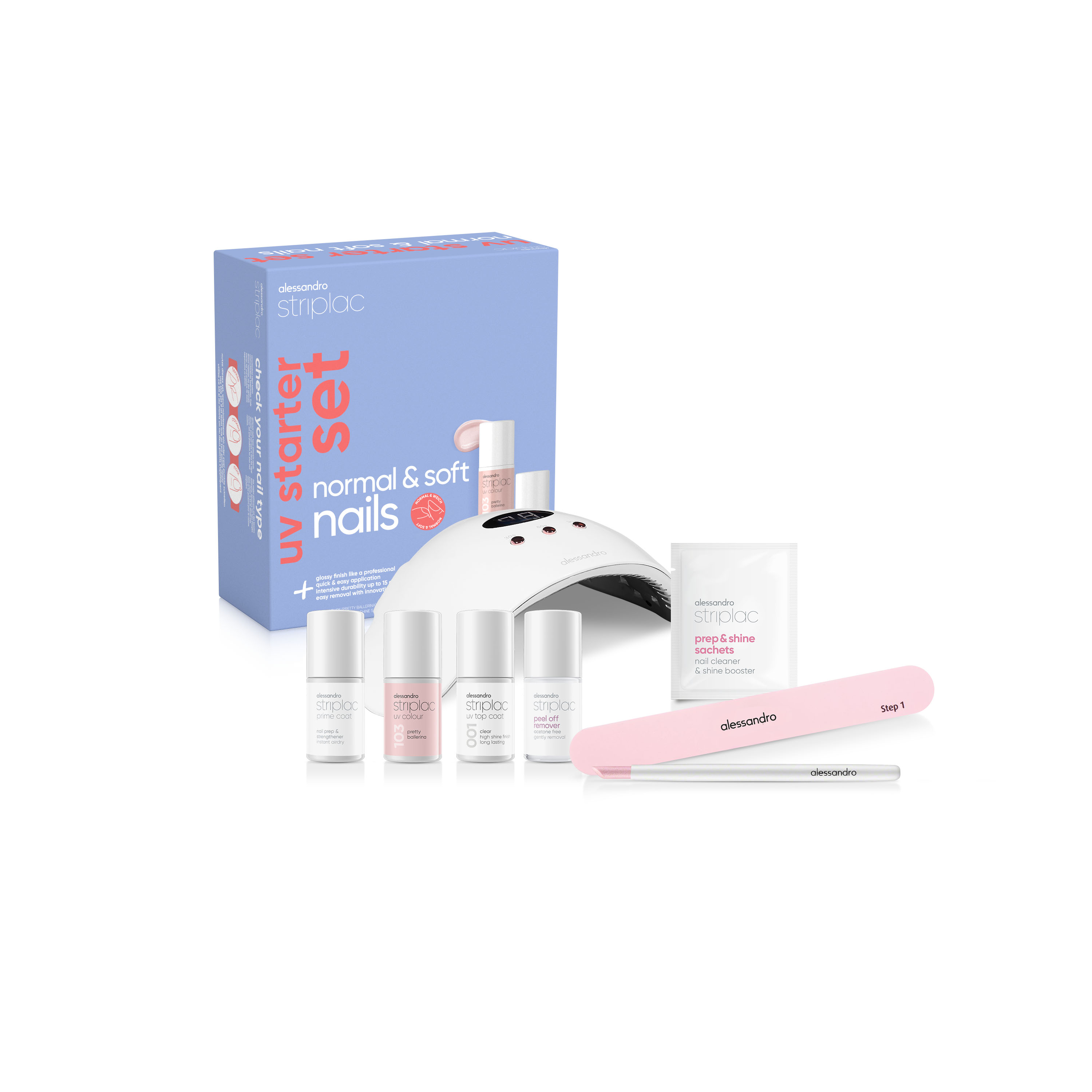 Striplac Uv Starter Set Normal & Soft Nails - 1 Colour Striplac Uv Starter Set Normal & Soft Nails - 1 Colour