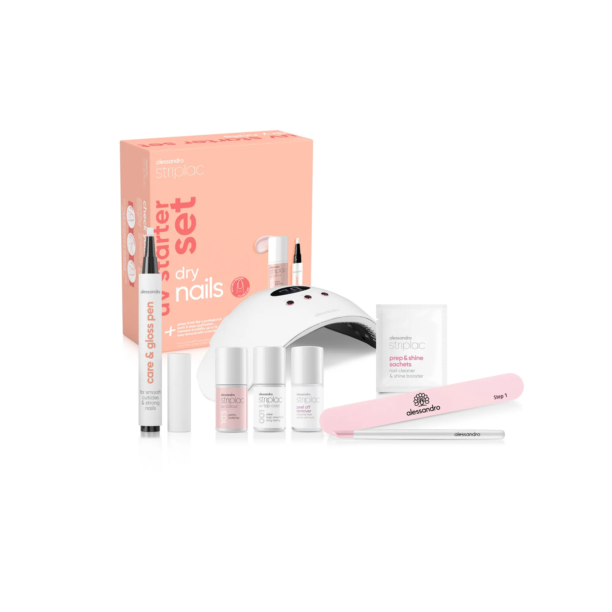 Striplac Uv Starter Set Dry Nails - 1 Colour Striplac Uv Starter Set Dry Nails - 1 Colour