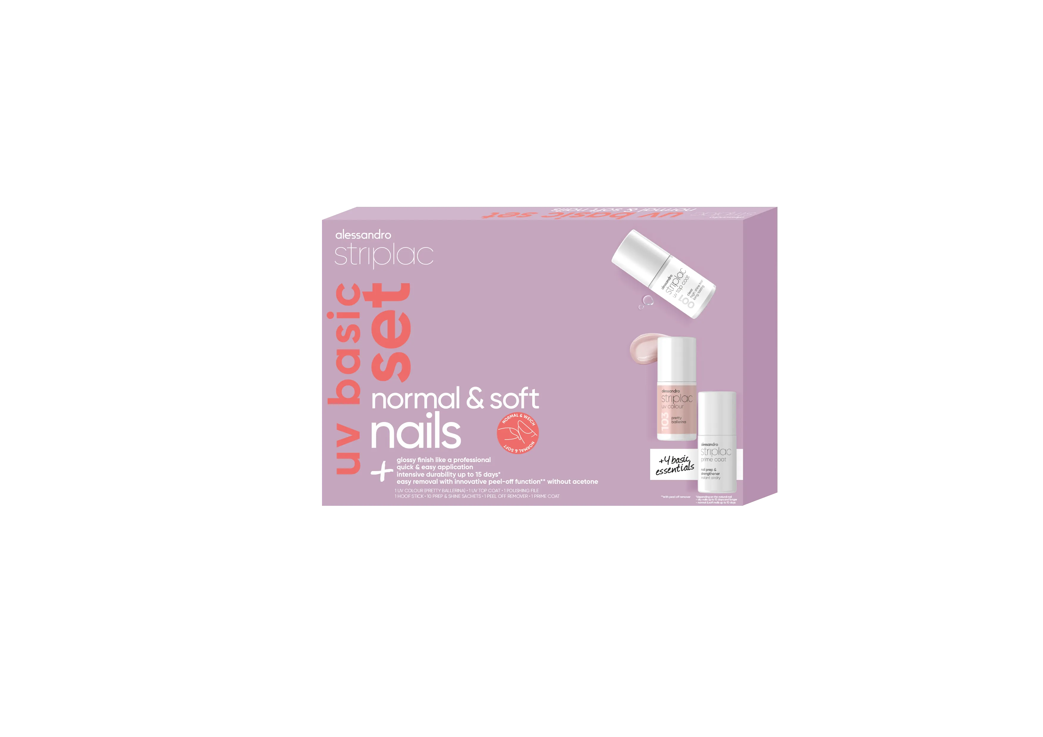 Striplac Uv Basic Set + Colour Normal & Soft Nails Striplac Uv Basic Set + Colour Normal & Soft Nails