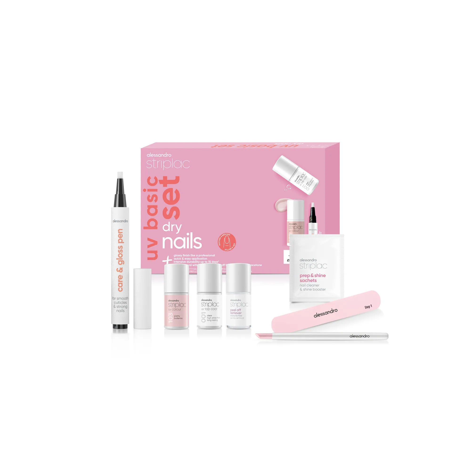 Striplac Uv Basic Set + Colour Dry Nails Striplac Uv Basic Set + Colour Dry Nails